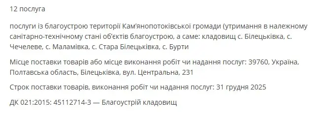 У Кам’янопотоківській громаді впорядкують п’ять сільських кладовищ
